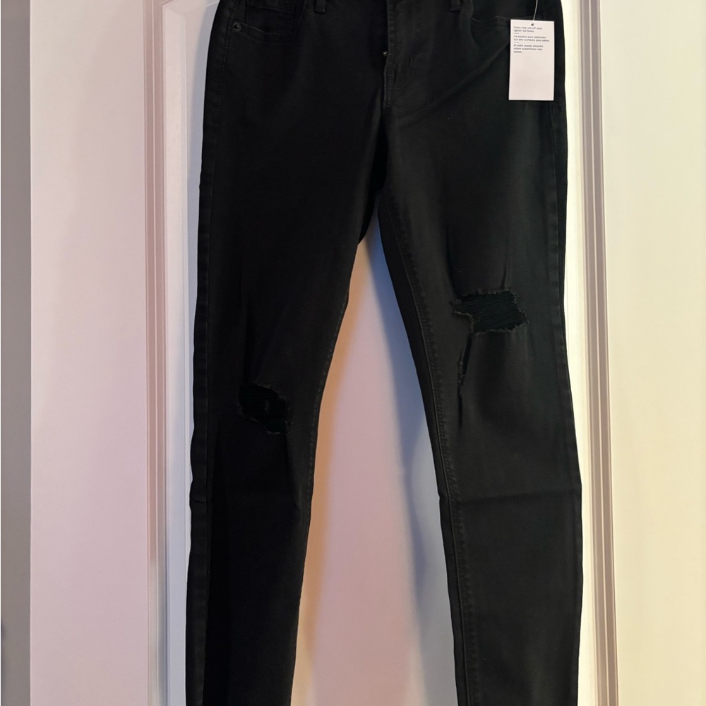 Old Navy Women's Black Ripped Jeans Rockstar Super Skinny